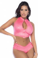 Mapale 2787 Zweiteiliges Set Farbe Wet Look Pink